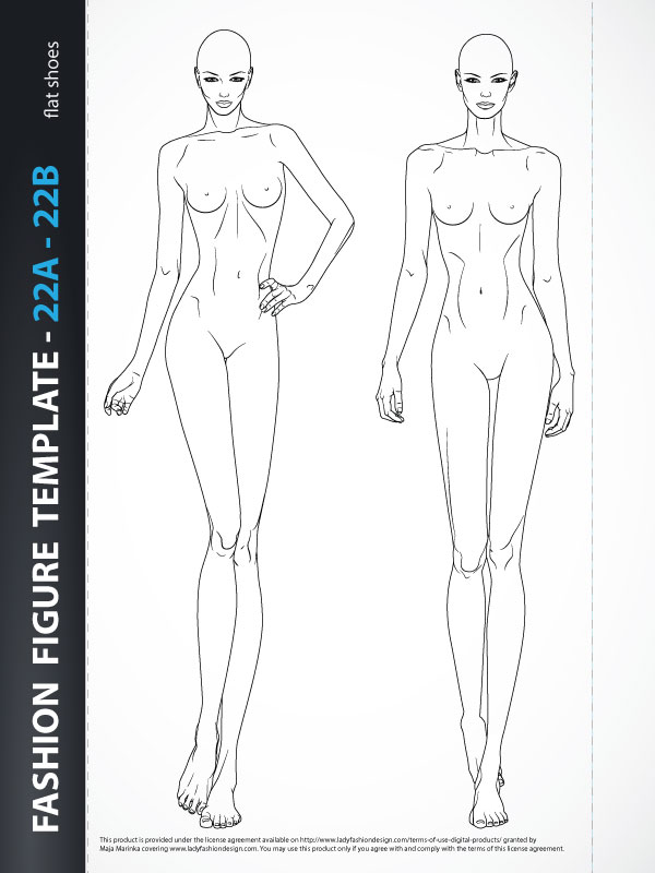 Premium Vector | Fashion template of women in different poses9 head size  for technical drawing