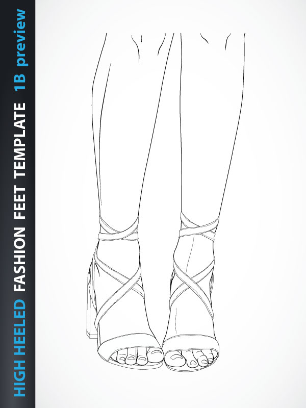 how to draw heels front view